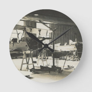 Doppeldecker-Schulflugzeuge 1941 Runde Wanduhr