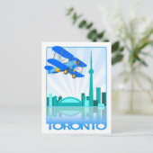 Doppeldecker über Toronto Retro-Design Postkarte (Stehend Vorderseite)