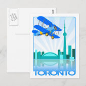 Doppeldecker über Toronto Retro-Design Postkarte (Vorne/Hinten)