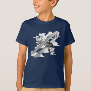 Doppeldecker und Wolken T-Shirt