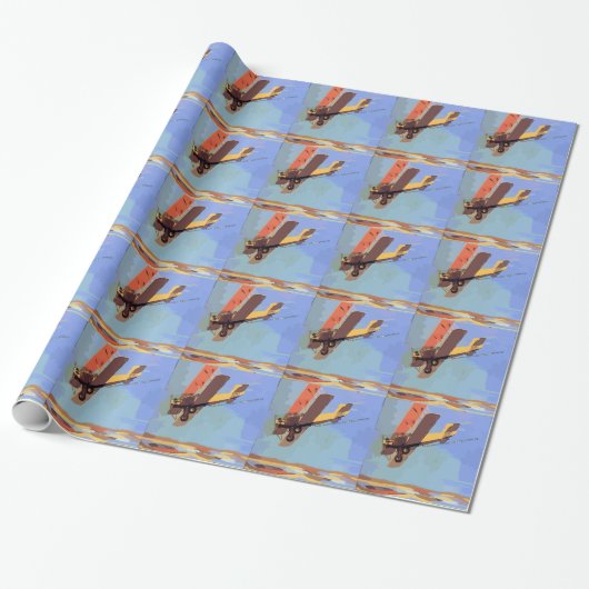 Doppeldecker Vintage Geschenkpapier (Ungerollt)