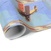 Doppeldecker Vintage Geschenkpapier (Rolleneckpunkt)