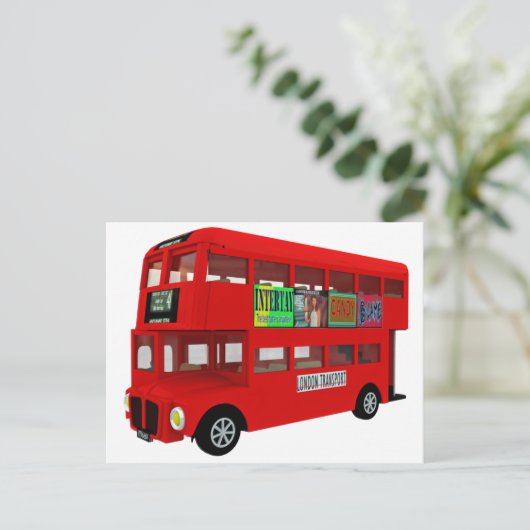 Doppeldeckerbus Postkarte (Stehend Vorderseite)