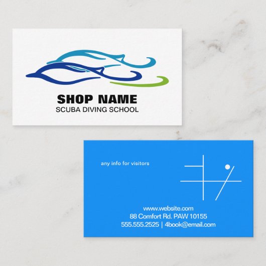 Doppeldelphine Visitenkarte (Vorne/Hinten)