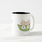 Doppelerbsen in einer Hülse Zweifarbige Tasse (VorderseiteRechts)