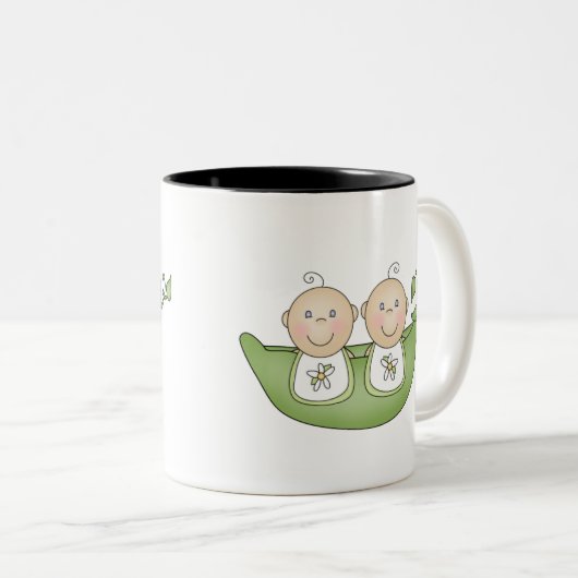 Doppelerbsen in einer Hülse Zweifarbige Tasse (VorderseiteRechts)