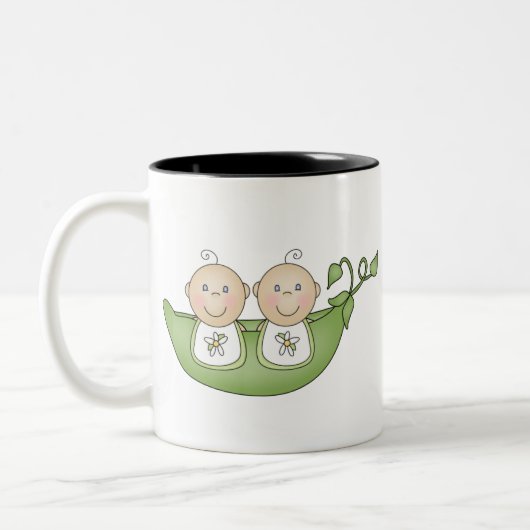 Doppelerbsen in einer Hülse Zweifarbige Tasse (Links)