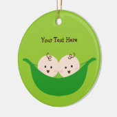 DoppelErbsenhülsen (kundengerecht) Keramikornament (Links)