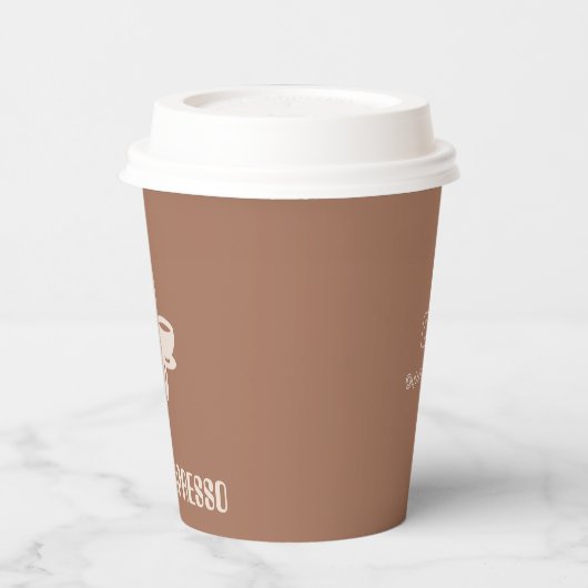 Doppelespresso Eine Mischung aus Eleganz und Wärme Pappbecher (Links)