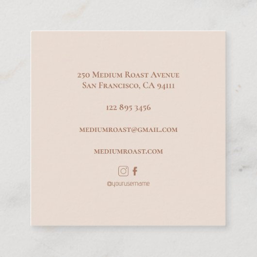 Doppelespresso Eine Mischung aus Eleganz und Wärme Quadratische Visitenkarte (Rückseite)