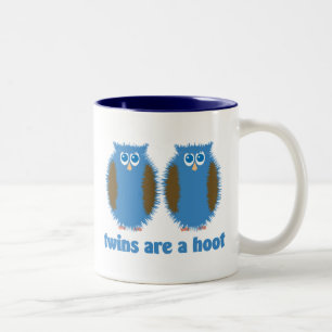 Doppeleulen blau zweifarbige tasse