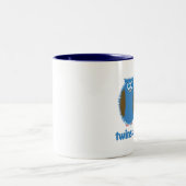 Doppeleulen blau zweifarbige tasse (Mittel)