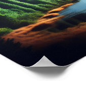 Doppelexposition Bigfoot, Adler und Vollmond Poster (Ecke)