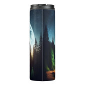 Doppelexposition Bigfoot, Adler und Vollmond Thermosbecher (Rückseite)