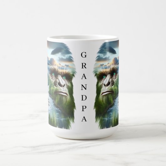 Doppelexposition Bigfoot in Nature Personalisiert Kaffeetasse (Mittel)