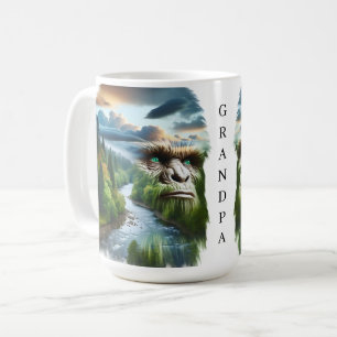 Doppelexposition Bigfoot in Nature Personalisiert Kaffeetasse