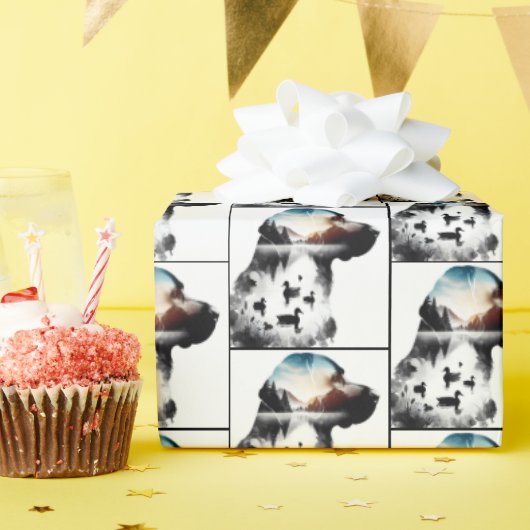 Doppelexposition des Labradors Retriever Geschenkpapier (Geburtstagsparty)