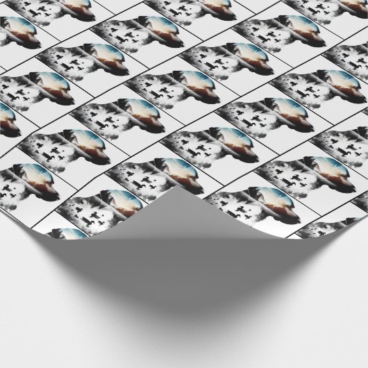 Doppelexposition des Labradors Retriever Geschenkpapier (Ecke)