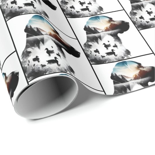 Doppelexposition des Labradors Retriever Geschenkpapier (Rolleneckpunkt)