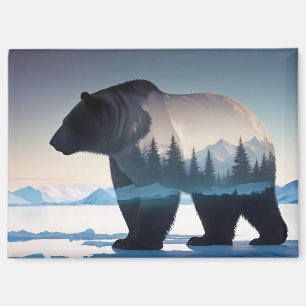 Doppelexposition des Polarbären Tierart im Freien Magnet