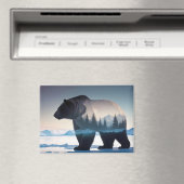 Doppelexposition des Polarbären Tierart im Freien Magnet (In Situ (Geschirrspüler))