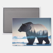 Doppelexposition des Polarbären Tierart im Freien Magnet (Vorderseite/Rückseite)