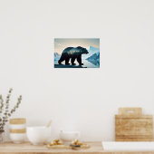 Doppelexposition des Polarbären Tierart im Freien Poster (Küche)