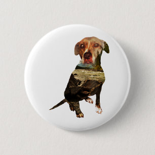 Doppelexpositionshund Button