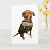 Doppelexpositionshund Karte (Gelbe Blume)