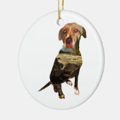 Doppelexpositionshund Keramik Ornament (Links)
