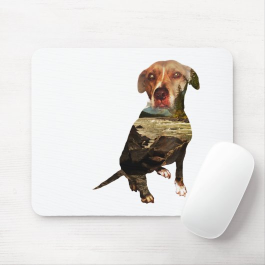 Doppelexpositionshund Mousepad (Mit Mouse)