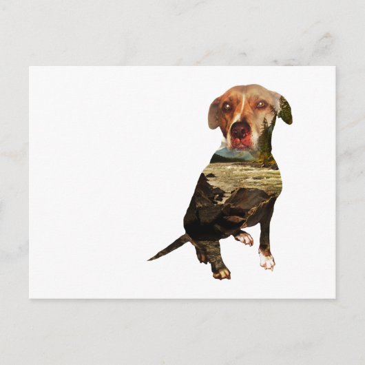 Doppelexpositionshund Postkarte (Vorderseite)