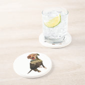 Doppelexpositionshund Sandstein Untersetzer (Seite)