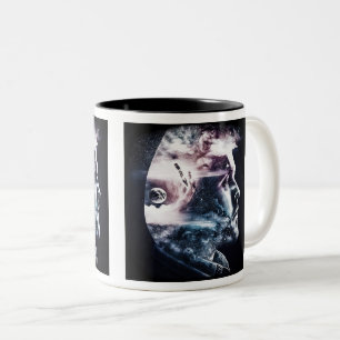 Doppelexposure Man Zwei-Tonen-Tasse, 11 oz Zweifarbige Tasse