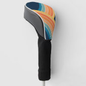 Doppelfarbiger Regenbogen im Retrostil Golf Headcover (angewinkelt)