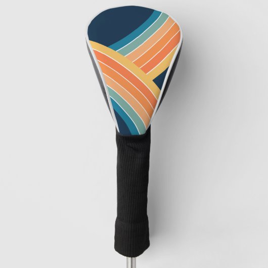 Doppelfarbiger Regenbogen im Retrostil Golf Headcover (Vorderseite)