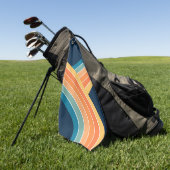 Doppelfarbiger Regenbogen im Retrostil Golfhandtuch (Gras)