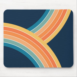 Doppelfarbiger Regenbogen im Retrostil Mousepad