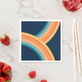 Doppelfarbiger Regenbogen im Retrostil Serviette (Beispiel)