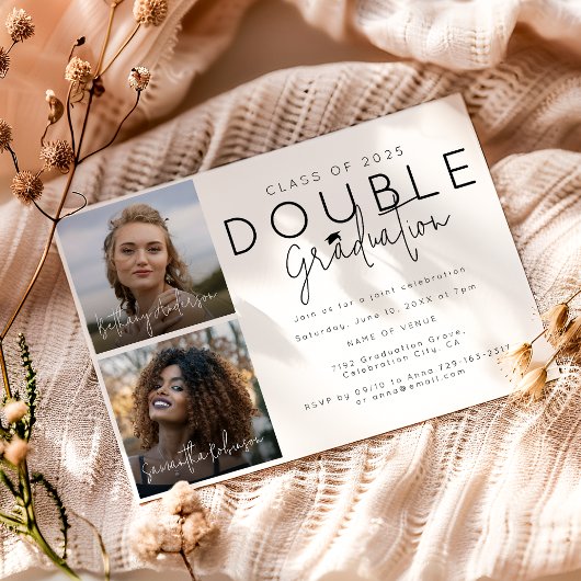 Doppelfeier 2 Foto Abschluss Einladung