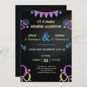 Doppelfeier Geburtstag Einladung (Vorne/Hinten)