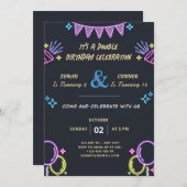 Doppelfeier Geburtstag Einladung (Vorne/Hinten)