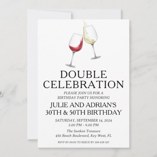 Doppelfeier gemeinsame Geburtstagsfeier Einladung (Vorderseite)