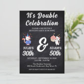 Doppelfeier gemeinsame Geburtstagsfeier Einladung (Stehend Vorderseite)