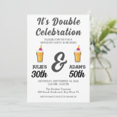 Doppelfeier gemeinsame Geburtstagsfeier Einladung (Stehend Vorderseite)