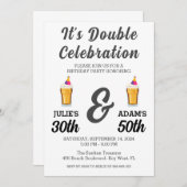 Doppelfeier gemeinsame Geburtstagsfeier Einladung (Vorne/Hinten)