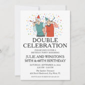 Doppelfeier gemeinsame Geburtstagsfeier Einladung (Vorderseite)