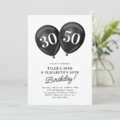 Doppelfeier Gemeinsame Geburtstagspartei Einladung (Stehend Vorderseite)