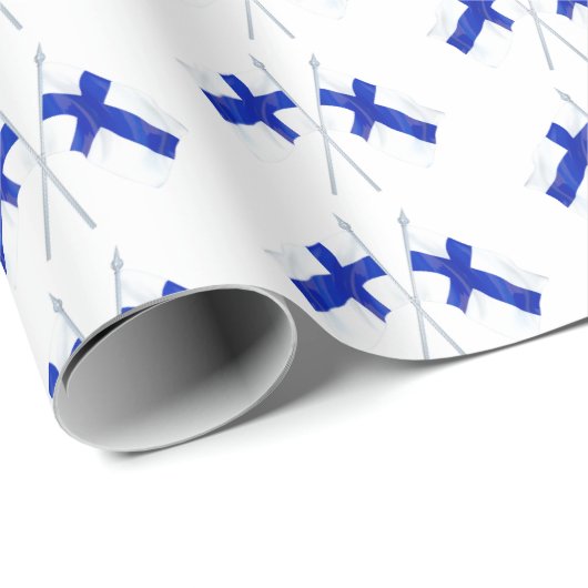 Doppelfinnische Flagge Geschenkpapier (Rolleneckpunkt)