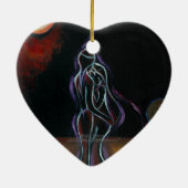 Doppelflammen-Verzierung: Liebe Keramik Ornament (Hinten)